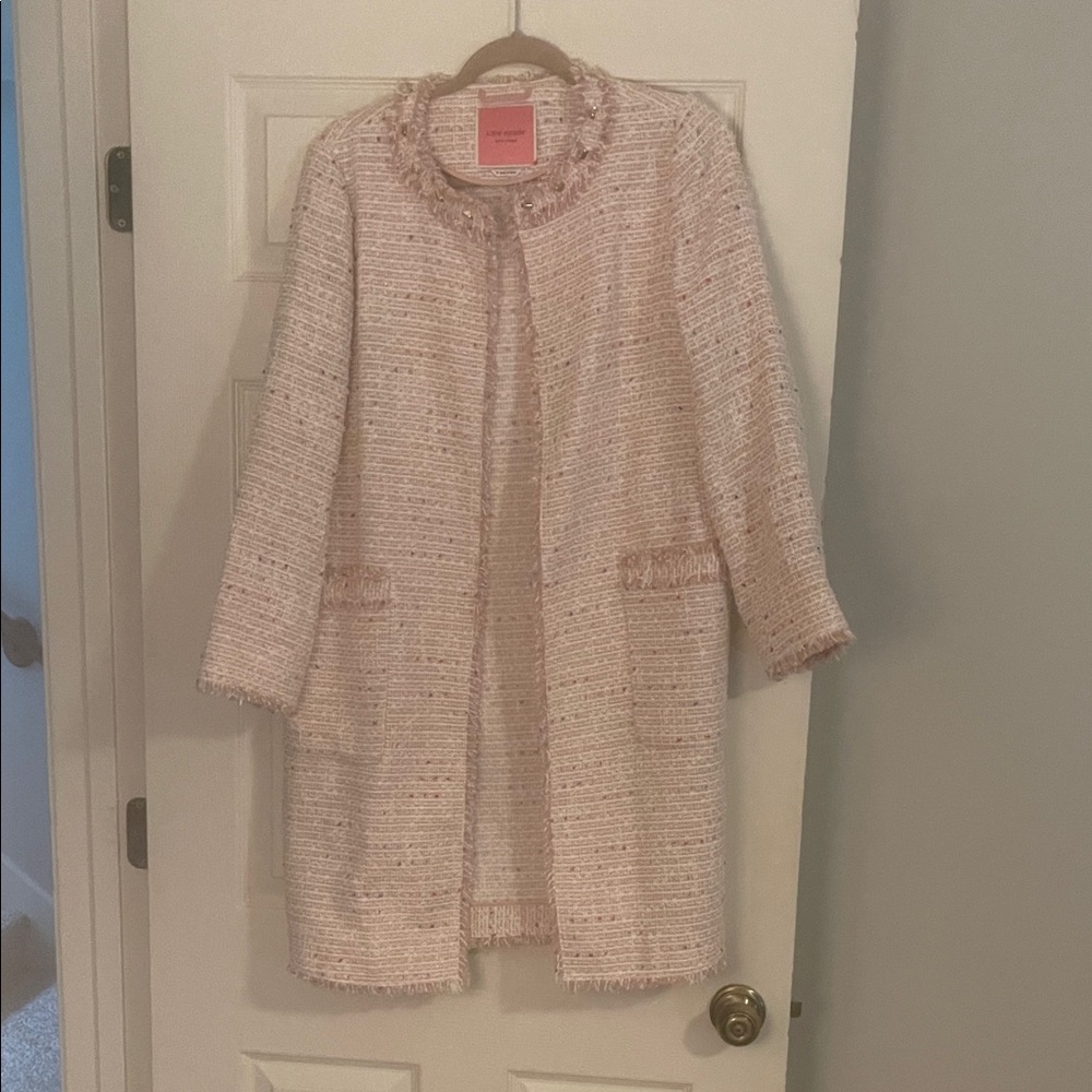 Kate Spade Pink Tweed Coat